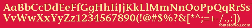 ItcStoneInformalLtSemibold Font – Yellow Fonts on Red Background