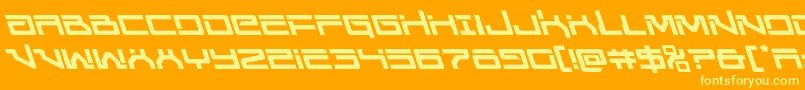 フォントUnitedplanetsleft – オレンジの背景に黄色の文字