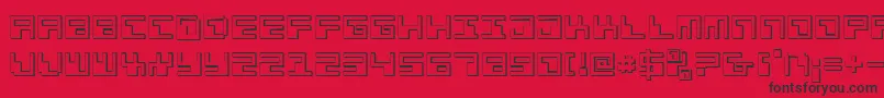 Phaserbank3D-Schriftart – Schwarze Schriften auf rotem Hintergrund