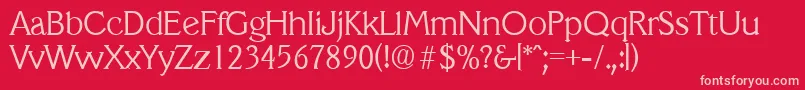 VeracruzLight Font – Pink Fonts on Red Background