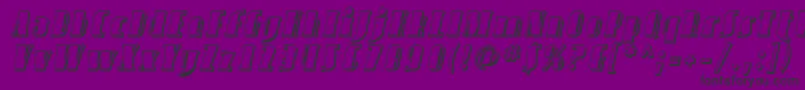 Czcionka SfavondaleshadedItalic – czarne czcionki na fioletowym tle