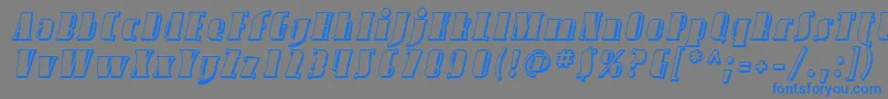 フォントSfavondaleshadedItalic – 灰色の背景に青い文字