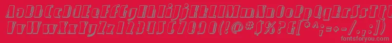 SfavondaleshadedItalic-fontti – harmaat kirjasimet punaisella taustalla