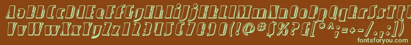 SfavondaleshadedItalic Font – Green Fonts on Brown Background