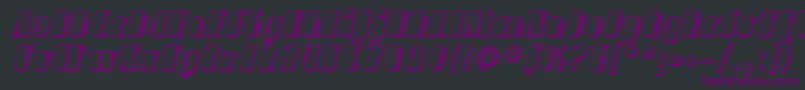 SfavondaleshadedItalic-fontti – violetit fontit mustalla taustalla