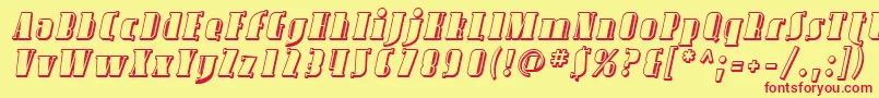 SfavondaleshadedItalic Font – Red Fonts on Yellow Background