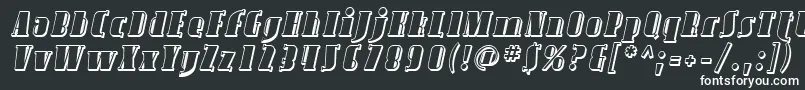 SfavondaleshadedItalic-fontti – valkoiset fontit mustalla taustalla