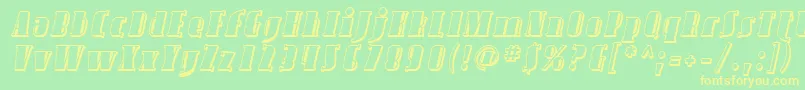 SfavondaleshadedItalic Font – Yellow Fonts on Green Background