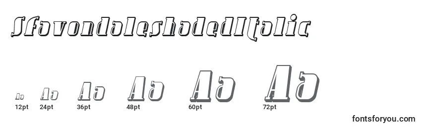 SfavondaleshadedItalic Font Sizes