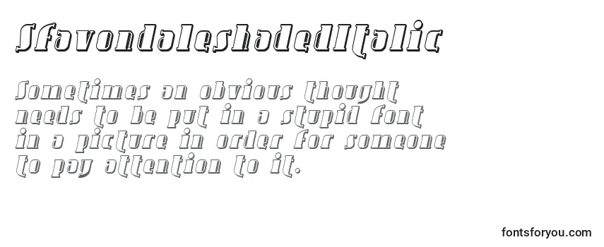 Review of the SfavondaleshadedItalic Font