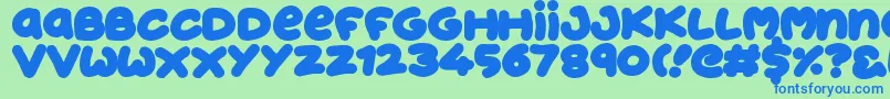 JellyDonuts Font – Blue Fonts on Green Background