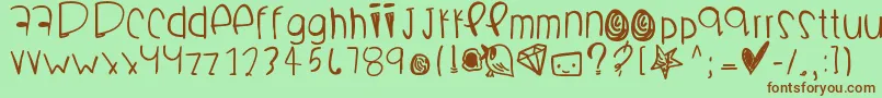 Boomchakalaka Font – Brown Fonts on Green Background