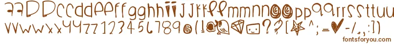 Boomchakalaka-Schriftart – Braune Schriften auf weißem Hintergrund