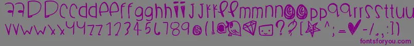 Шрифт Boomchakalaka – фиолетовые шрифты на сером фоне