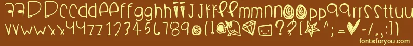 Boomchakalaka-fontti – keltaiset fontit ruskealla taustalla