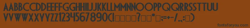 フォントDsdiplomacBold – 黒い文字が茶色の背景にあります