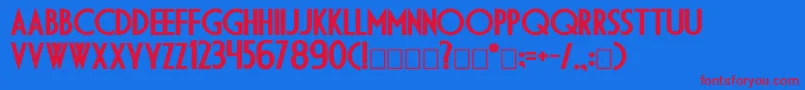 DsdiplomacBold Font – Red Fonts on Blue Background