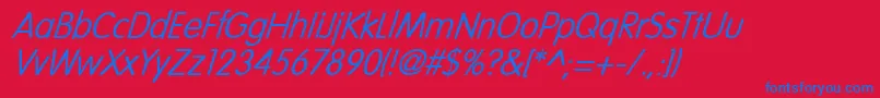 NicollItalic Font – Blue Fonts on Red Background