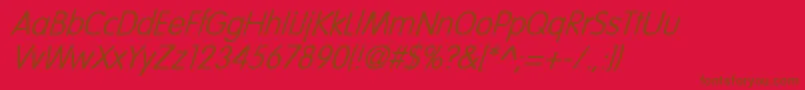 NicollItalic-Schriftart – Braune Schriften auf rotem Hintergrund