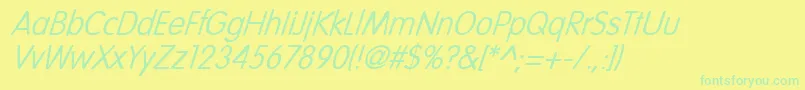 NicollItalic Font – Green Fonts on Yellow Background