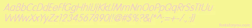 NicollItalic Font – Pink Fonts on Yellow Background