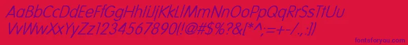 NicollItalic Font – Purple Fonts on Red Background