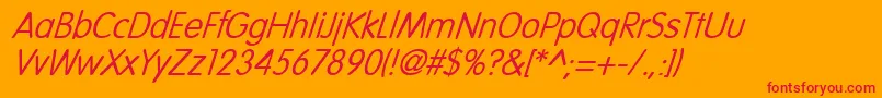 NicollItalic Font – Red Fonts on Orange Background