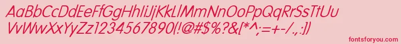 NicollItalic Font – Red Fonts on Pink Background