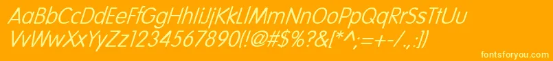 NicollItalic Font – Yellow Fonts on Orange Background