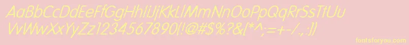 NicollItalic Font – Yellow Fonts on Pink Background