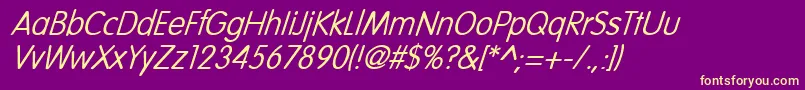 NicollItalic Font – Yellow Fonts on Purple Background