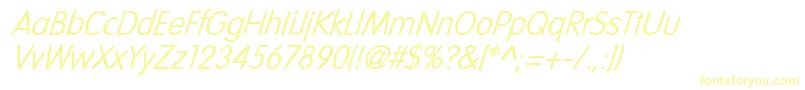 NicollItalic Font – Yellow Fonts on White Background