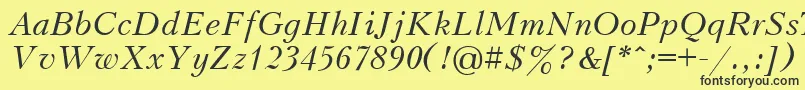 UkrainiankudriashovItalic Font – Black Fonts on Yellow Background