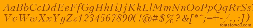 Шрифт UkrainiankudriashovItalic – коричневые шрифты на оранжевом фоне