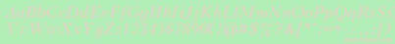 UkrainiankudriashovItalic Font – Pink Fonts on Green Background