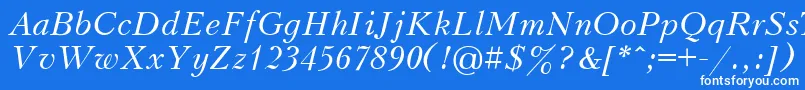 フォントUkrainiankudriashovItalic – 青い背景に白い文字