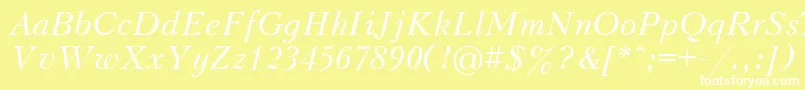 UkrainiankudriashovItalic Font – White Fonts on Yellow Background