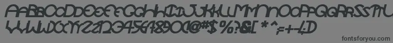 TocopillascapssskBolditalic-Schriftart – Schwarze Schriften auf grauem Hintergrund