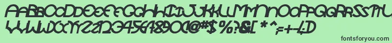 TocopillascapssskBolditalic Font – Black Fonts on Green Background