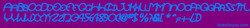 TocopillascapssskBolditalic Font – Blue Fonts on Purple Background