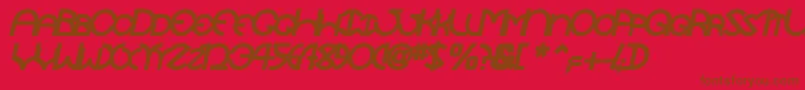TocopillascapssskBolditalic Font – Brown Fonts on Red Background