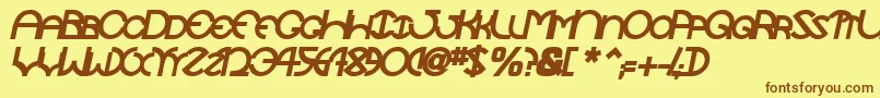 TocopillascapssskBolditalic Font – Brown Fonts on Yellow Background