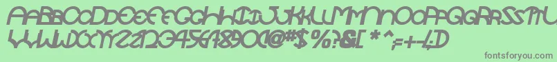 TocopillascapssskBolditalic Font – Gray Fonts on Green Background