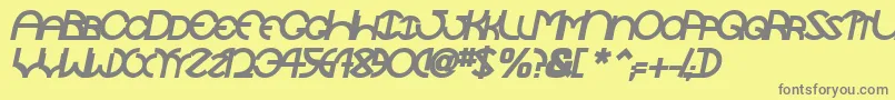 TocopillascapssskBolditalic Font – Gray Fonts on Yellow Background