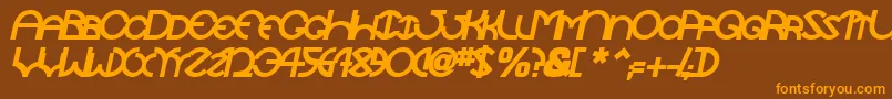 TocopillascapssskBolditalic Font – Orange Fonts on Brown Background