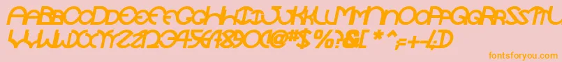 TocopillascapssskBolditalic Font – Orange Fonts on Pink Background
