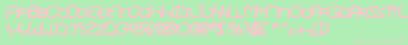 TocopillascapssskBolditalic Font – Pink Fonts on Green Background