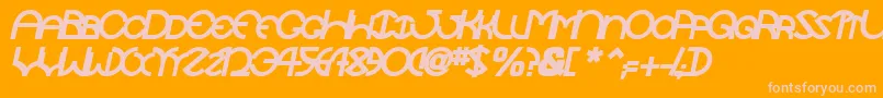 TocopillascapssskBolditalic Font – Pink Fonts on Orange Background