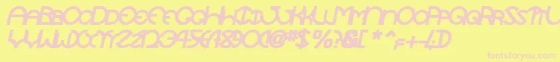 TocopillascapssskBolditalic-fontti – vaaleanpunaiset fontit keltaisella taustalla