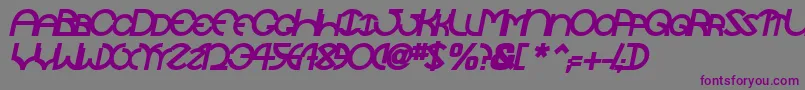 フォントTocopillascapssskBolditalic – 紫色のフォント、灰色の背景